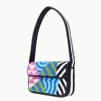 Luxury Handmade Colorful Beaded Shoulder Bag – Geometric Abstract Pattern Purse
