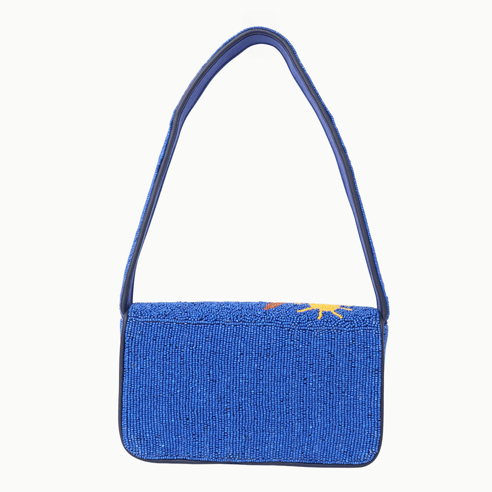 Luxury Handmade Beaded Shoulder Bag – Beach Scene Summer Pattern Purse