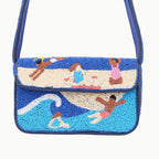 Luxury Handmade Beaded Shoulder Bag – Beach Scene Summer Pattern Purse
