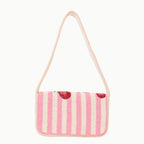 Luxury Colorful Beaded Shoulder Bag – Pink Strawberry Design Handcrafted Evening Purse