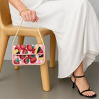 Luxury Colorful Beaded Shoulder Bag – Pink Strawberry Design Handcrafted Evening Purse