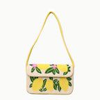 Handmade Beaded Shoulder Bag – Lemon Fruit Design, Summer Tote Purse for Women