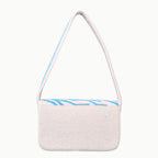 Luxury Handmade Beaded Shoulder Bag – Blue & White Zebra Pattern Designer Purse for Women