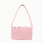Handmade Pink Beaded Shoulder Bag with Floral Embroidery – Stylish Women’s Purse