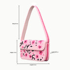 Handmade Pink Beaded Shoulder Bag with Floral Embroidery – Stylish Women’s Purse