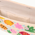 Handmade Beaded Shoulder Bag with Colorful Fish & Coral Reef Design – Summer Beach Style